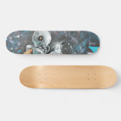 Grunge Modern Space Astronaut Street Art Persoonlijk Skateboard (Horizontaal)