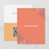 Grunge Monochrome Corporate Smudges QR Code Feestdagenkaart (Voorkant / Achterkant)