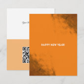 Grunge Monochrome Corporate Smudges QR Code Feestdagenkaart (Voorkant / Achterkant)