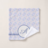 Grunge Monogram | Buitengewoon vierkant en blauw p Bad Handdoek (Wasdoekje)