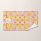Grunge Monogram | Elegant Geel en Oranje Patroon Bad Handdoek (Handdoek)