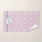 Grunge Monogram | Elegant roze en blauw patroon Bad Handdoek (Handdoek)