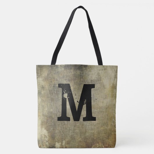 Grunge Monogram, je past je aan, Canvas tas (Voorkant)