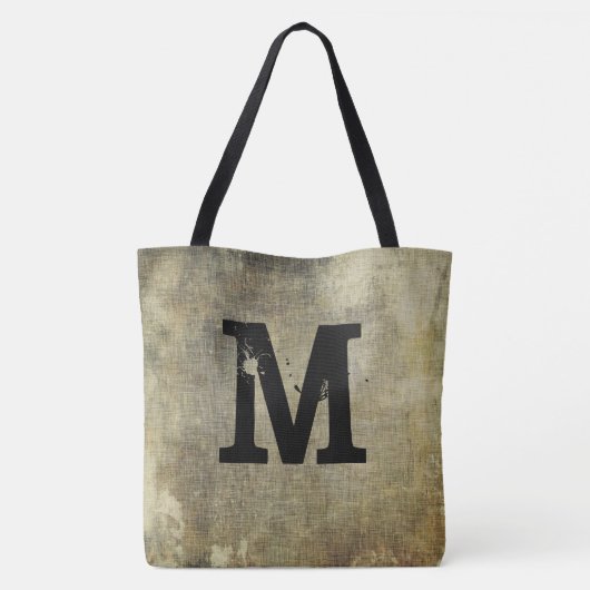 Grunge Monogram, je past je aan, Canvas tas (Achterkant)