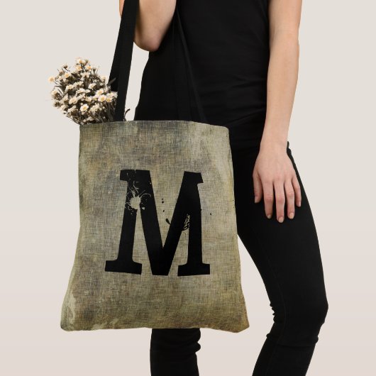Grunge Monogram, je past je aan, Canvas tas (Dichtbij)