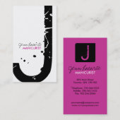 Grunge Monogram Manicurist Visitekaartjes (Voorkant / Achterkant)