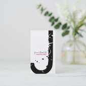 Grunge Monogram Manicurist Visitekaartjes (Staand voorkant)