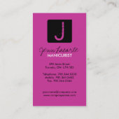 Grunge Monogram Manicurist Visitekaartjes (Achterkant)