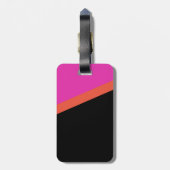 Grunge Monogram Zwart Roze Bagagelabel (Achterkant verticaal)