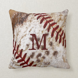Grunge Monogrammed Dirty Baseball Pillow Kussen