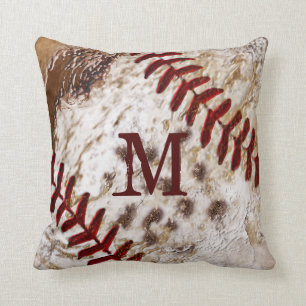 Grunge Monogrammed Dirty Baseball Pillow Kussen