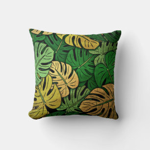 Grunge Monstera Bladeren Kussen