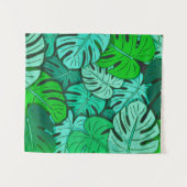 Grunge Monstera Bladeren No. 2 Klein Wandkleed (Voorkant (horizontaal))