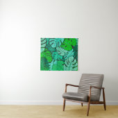 Grunge Monstera Bladeren No. 2 Klein Wandkleed (In Situ (horizontaal))