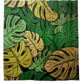 Grunge Monstera Leaves Douchegordijn (Voorkant)