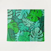 Grunge Monstera Leaves No. 2 Large Wandkleed (Voorkant (horizontaal))
