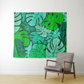 Grunge Monstera Leaves No. 2 Large Wandkleed (In Situ (horizontaal))