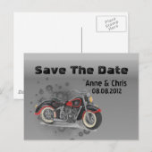 grunge Motorcycle Biker Wedding save the date Aankondigingskaart (Voorkant / Achterkant)