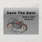 grunge Motorcycle Biker Wedding save the date Aankondigingskaart (Voorkant)