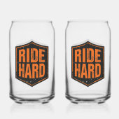 Grunge Motorcycle "Ride Hard" Shield Blikvorm Glas (Voorkant)