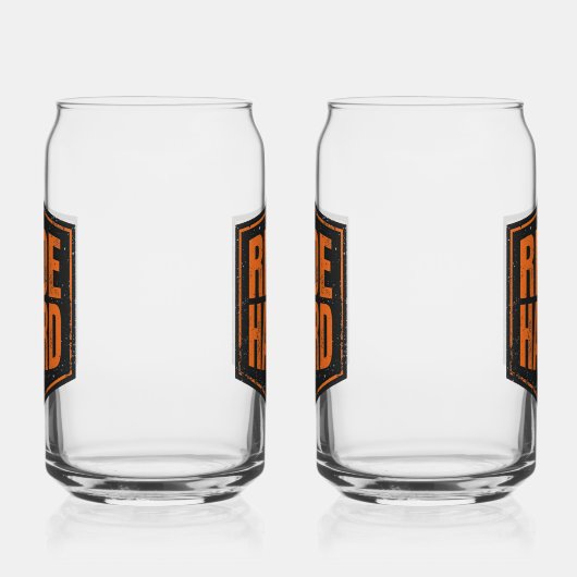 Grunge Motorcycle "Ride Hard" Shield Blikvorm Glas (Rechts)