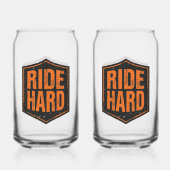 Grunge Motorcycle "Ride Hard" Shield Blikvorm Glas (Achterkant)