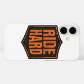 Grunge Motorcycle "Ride Hard" Shield Case-Mate iPhone Case (Achterkant (horizontaal))