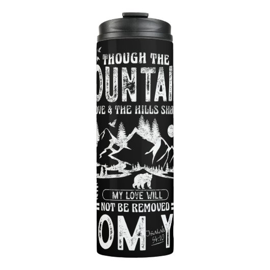 Grunge Mountain Scripture Love Design Thermosbeker (Voorkant)