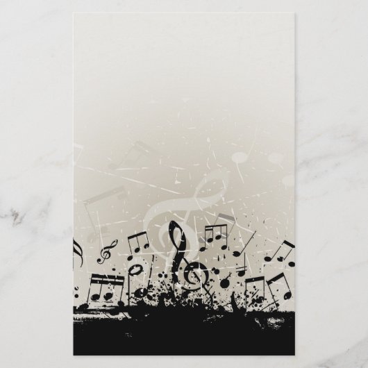 Grunge Music Design Stationery Briefpapier (Voorkant)