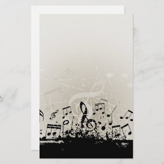 Grunge Music Design Stationery Briefpapier (Voorkant / Achterkant)