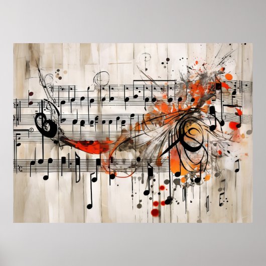 Grunge Music Score Poster (Voorkant)