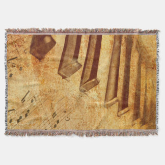 Grunge Music Sheet Piano Keys Deken