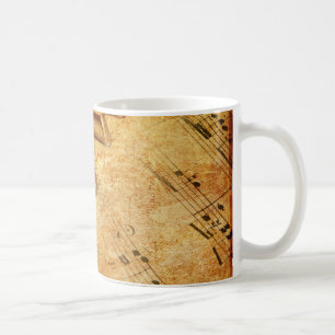 Grunge Music Sheet Piano Keys Koffiemok