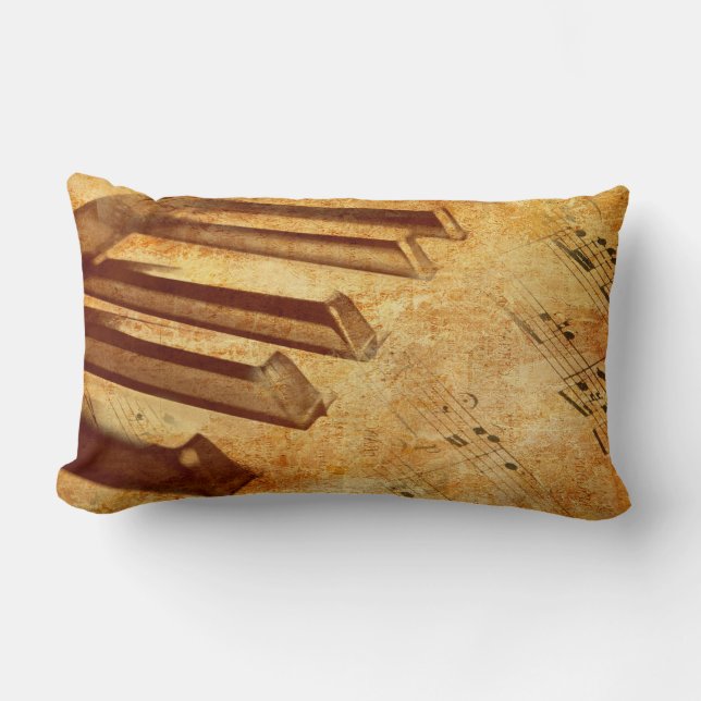 Grunge Music Sheet Piano Keys Kussen (Voorkant)