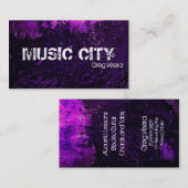 Grunge Music Visitekaartje - Roze Paarse textuur (Voorkant / Achterkant)