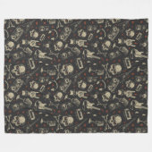 Grunge muziek schedel crossbones patroon fleece deken (Voorkant (Horizontaal))