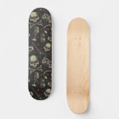 Grunge muziek schedel crossbones patroon persoonlijk skateboard (Voorkant)