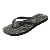 Grunge muziek schedel crossbones patroon teenslippers (Schuin)