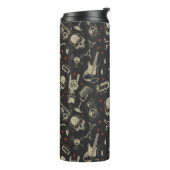 Grunge muziek schedel crossbones patroon thermosbeker (Gedraaid links)