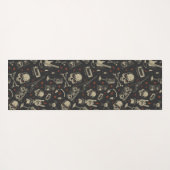 Grunge muziek schedel crossbones patroon yogamat (Achterkant (horizontaal))
