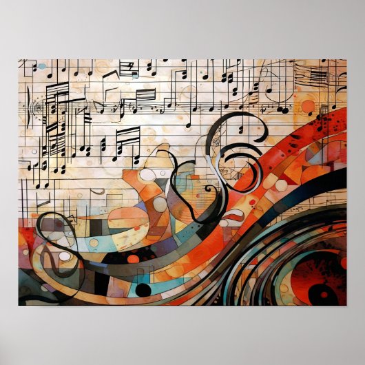 Grunge muziek score poster (Voorkant)