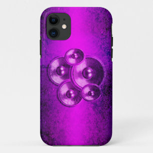 Grunge muziekluidsprekers op een paarse muur Case-Mate iPhone case