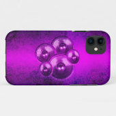 Grunge muziekluidsprekers op een paarse muur Case-Mate iPhone case (Achterkant (horizontaal))