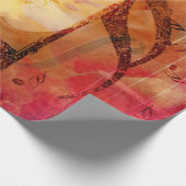 Grunge muzieknoten met viool cadeaupapier (Hoek)