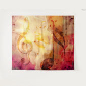 Grunge muzieknoten met viool wandkleed (Voorkant (horizontaal))