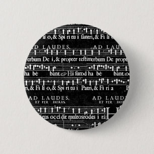 grunge muzieknoten ronde button 5,7 cm