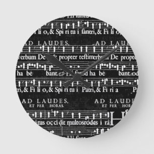 grunge muzieknoten ronde klok