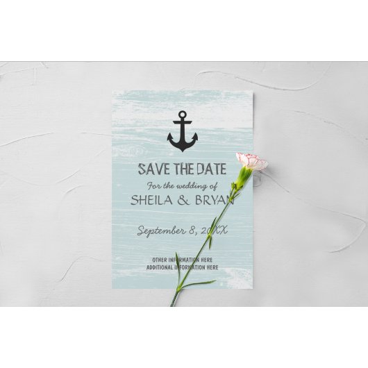 Grunge Nautical Save the Date Briefkaart