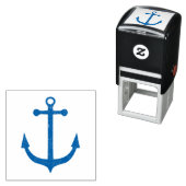 Grunge Navy Blauwe Zeeanker Zelfinkende Stempel (In situ)