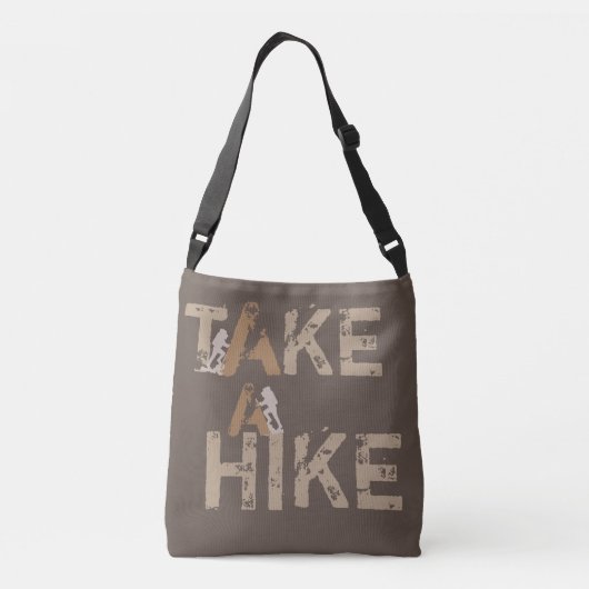 Grunge Neem een Hike Typografie Crossbody Tas (Achterkant)